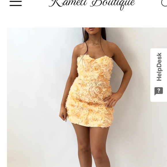 Strapless Floral Dress in Peach Kameli Boutique - Picture 11 of 11